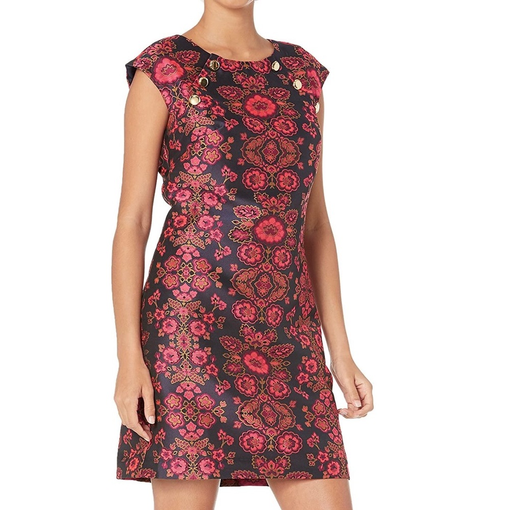 Trina Turk Women's Angelou Sierra Primrose Jacquard Shift Dress Size 4